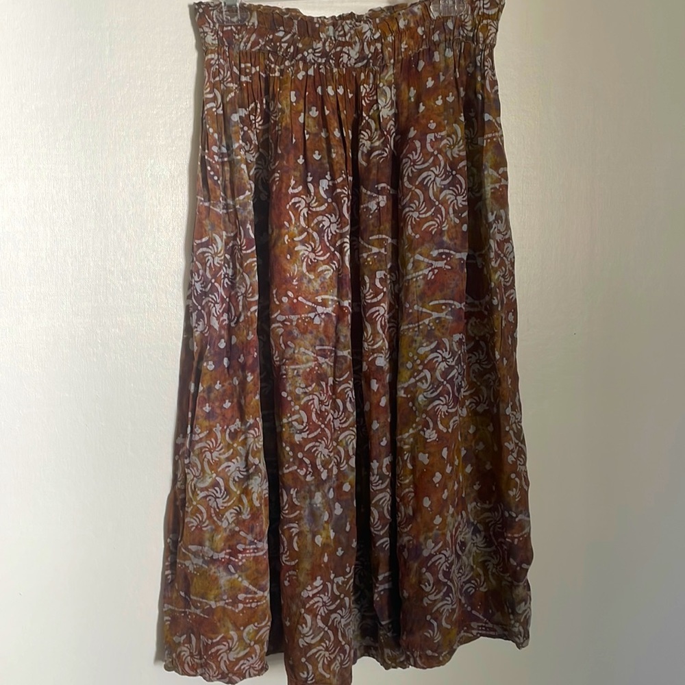 Amanda Smith Collections women wide flare multicolor floral long skirt Small